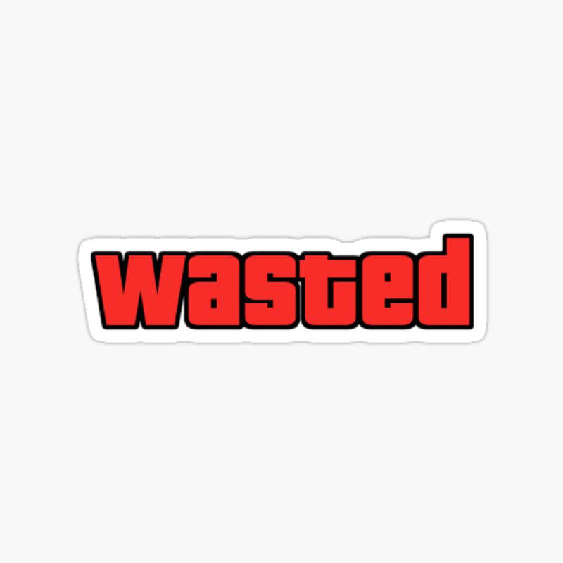 Buy Gta Wasted Red Sticker Online At Best Prices In India - Sticker Press