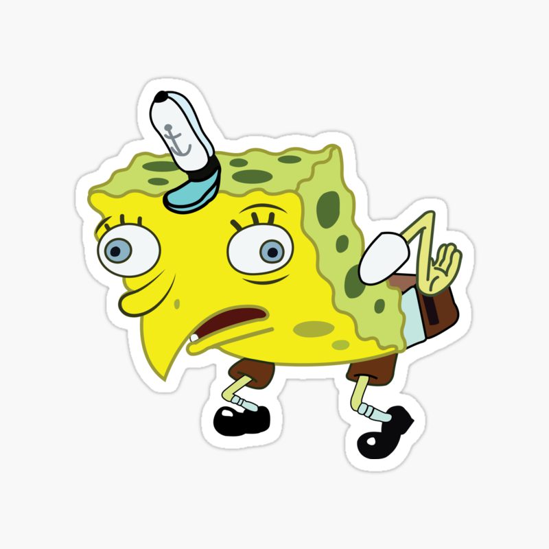 Buy Spongebob Chicken Meme sticker Online at Best Prices in India ...